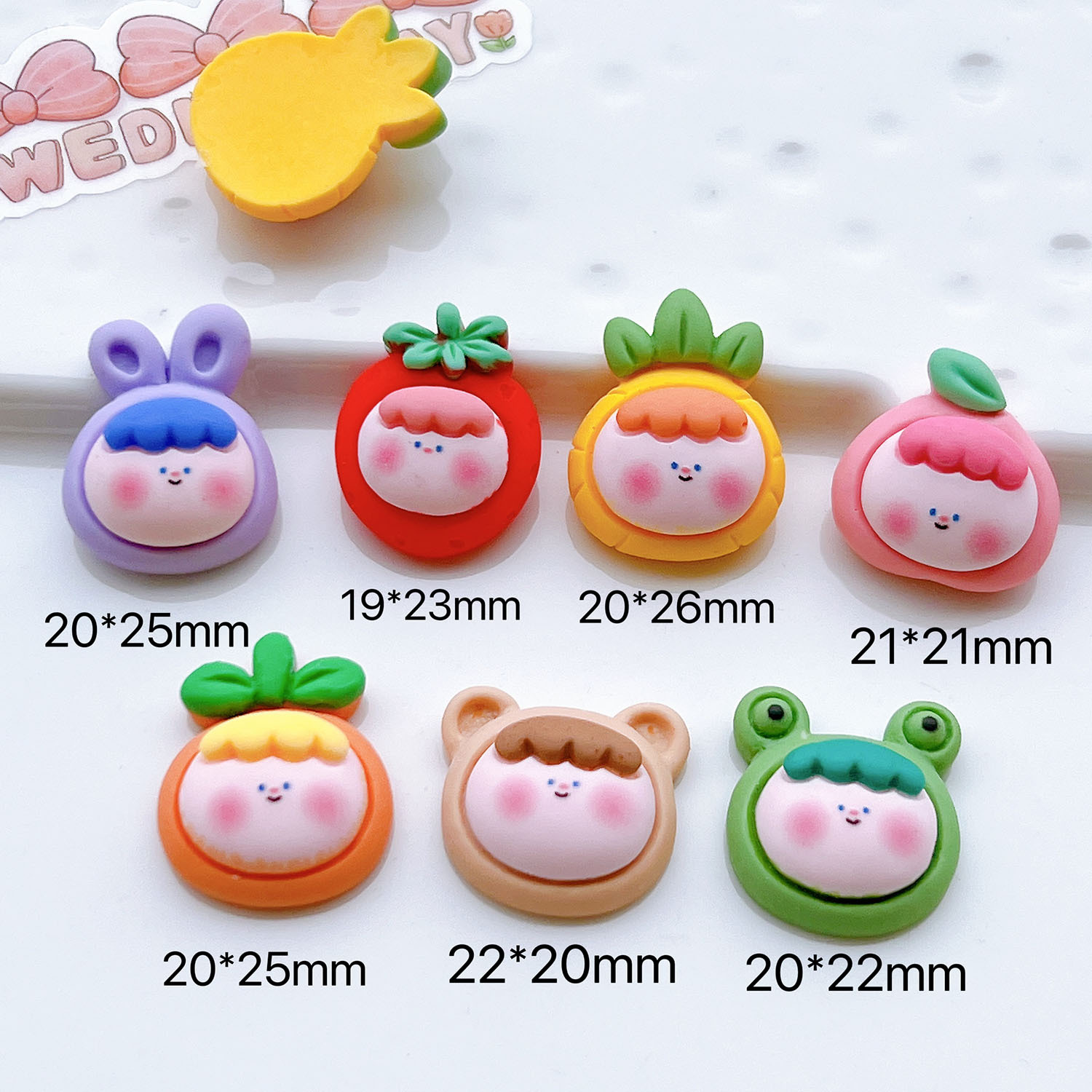 树脂饰品配件批发diy配件手工材料鞋扣帽子奶油胶头饰贴片晚安猪详情47