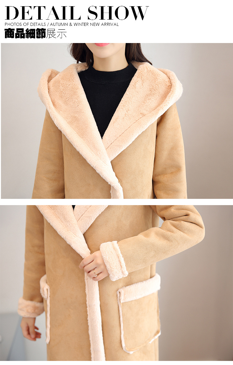 羊羔毛外套女中长款韩版冬季新款加绒加厚连帽鹿皮绒大衣详情21