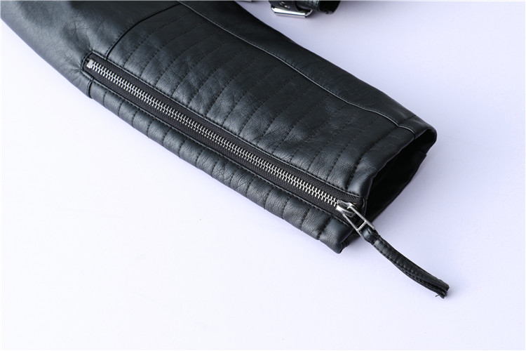 韩版新款莫文蔚明星同款机车PU皮衣女装上衣皮夹克短款修身显瘦黑详情20