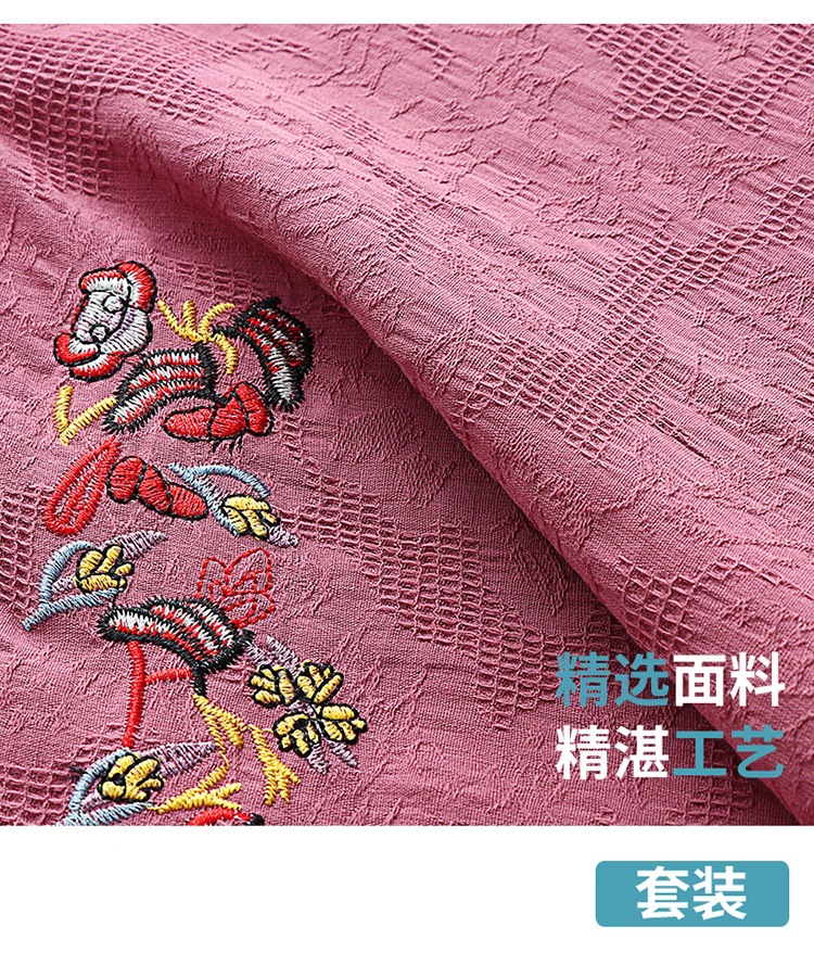 Summer clothing sets for middle-aged and elderly people, cotton and linen, short-sleeved for grandmothers and mothers, summer pure cotton T-shirts, clothes for the elderly and grandmothers pic 11
