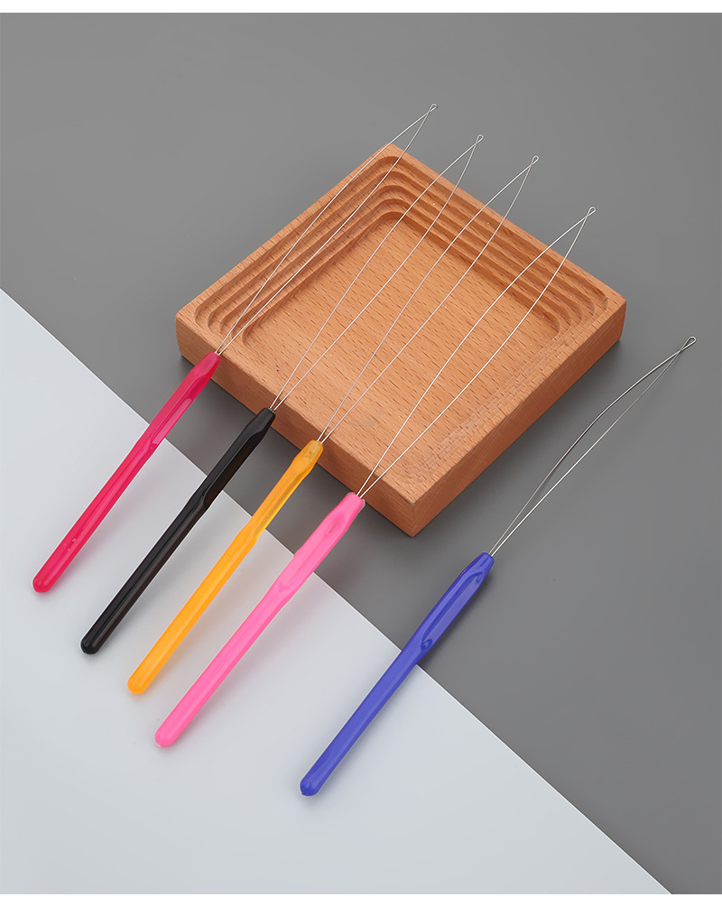tufting 簇绒枪穿线器 彩色塑料柄穿针引线器接发假发勾针 穿针器详情24