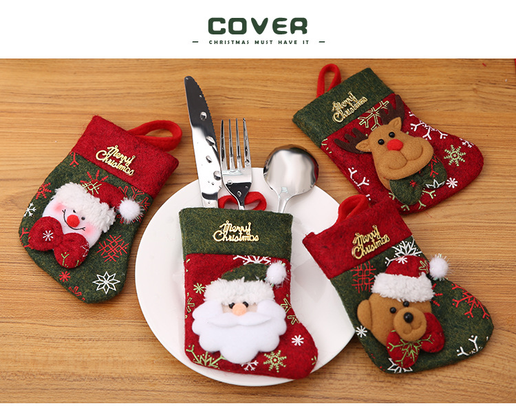 New Christmas decorative items, restaurant table decorations, cutlery covers, knife and fork covers, gift bags, Christmas stockings pic 4
