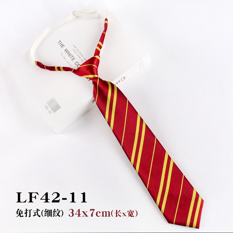 哈利波特领带格兰芬多斯莱特林拉文克劳赫奇帕奇学院条纹徽章领带详情20