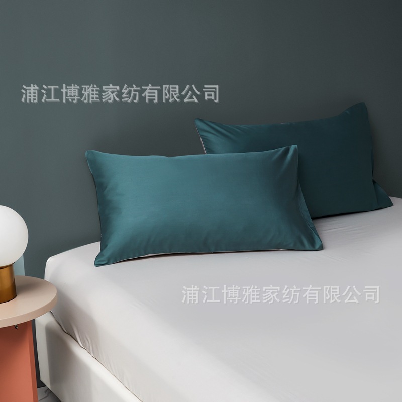 New Product 2022 Light Luxury Pair Pillowcase, 60-count long-staple cotton AB panel design, double-piece universal pillowcase wholesale pic 15