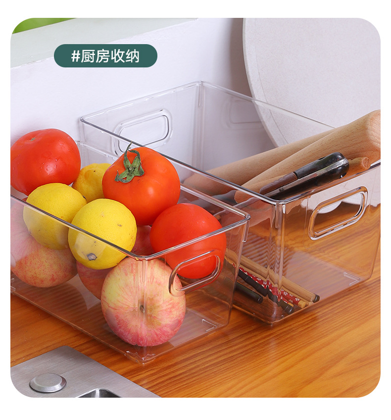 G6342021 New double-sided handle Storage box, modern and simple food storage box, PET material fruit and vegetable storage box pic 18
