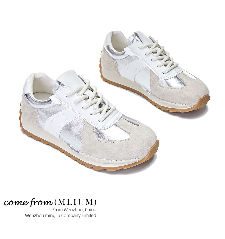 真皮阿甘鞋女2024秋季新款平底运动德训鞋女休闲小白鞋女百搭女鞋详情24