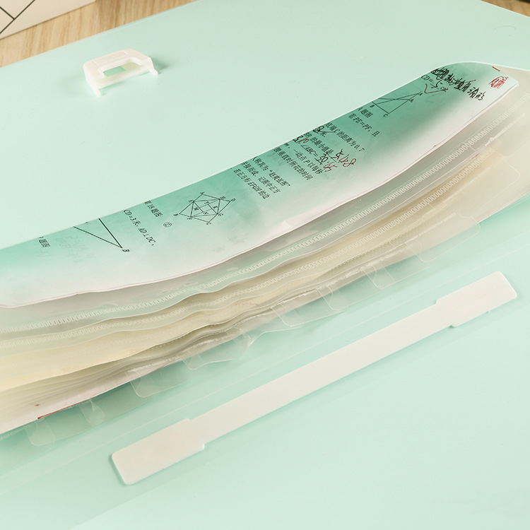 The manufacturer supplies 5-compartment organ bags, A4 student test paper and material storage clips, plastic snap file hand-held storage bags pic 18