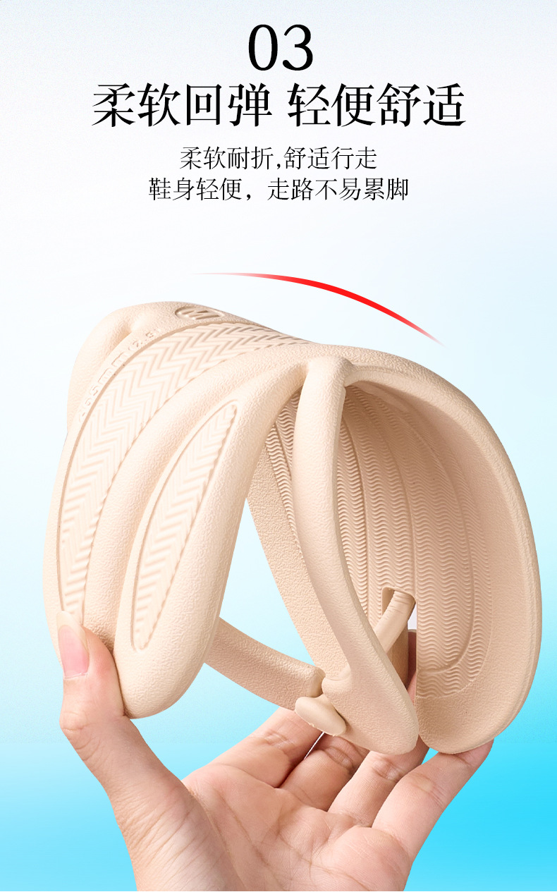 eva waterproof slippers for women, hotel travel, deodorizing, portable, foldable, anti-slip, bathroom, couple flip-flops pic 15