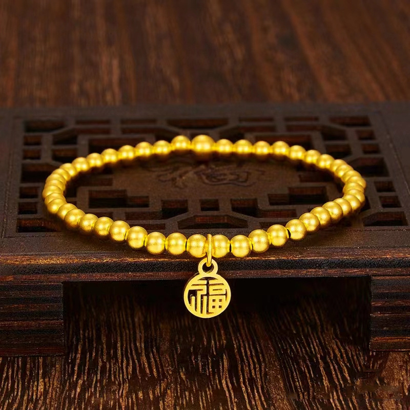 古法传承手镯女仿真黄金正品实心越南沙金素圈不掉色福牌手链首饰详情28