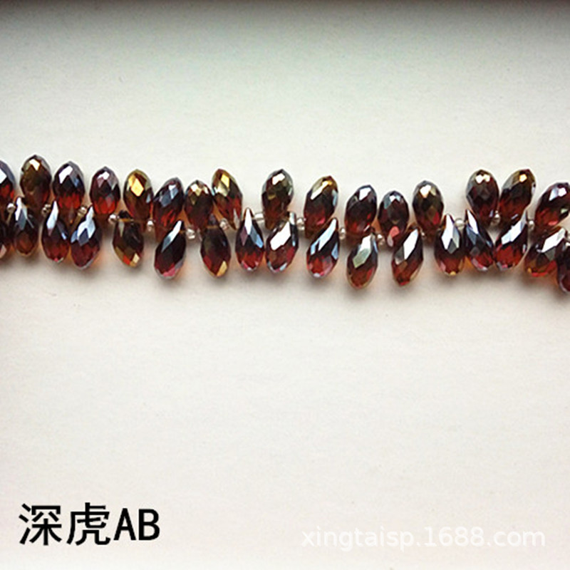 diy jewelry accessories: Crystal glass beads with horizontal holes and water drops, 6*12mm, electroplated AB color clothing jewelry accessories pic 14