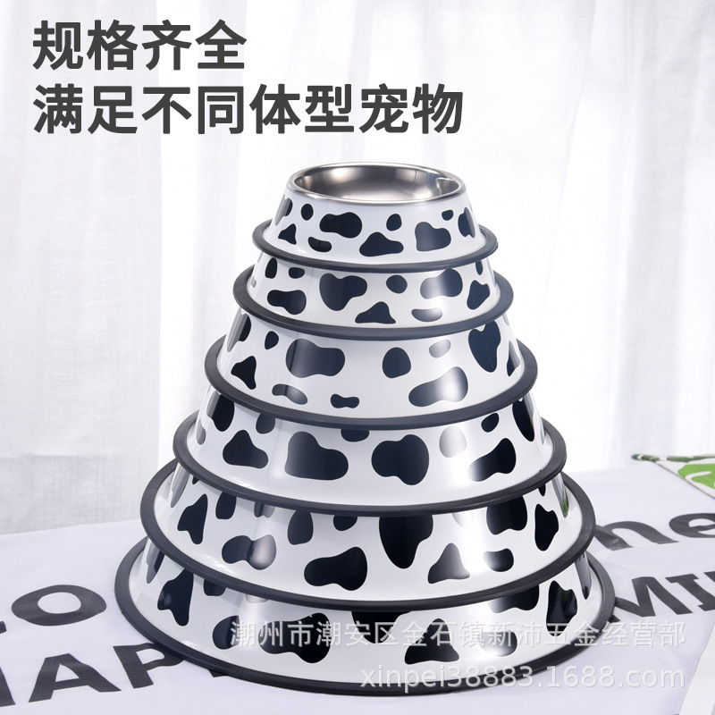 Wholesale cartoon cat drinking bowls, anti-drop and anti-slip dog food bowls, and various specifications of stainless steel dog bowls for foreign trade pic 7
