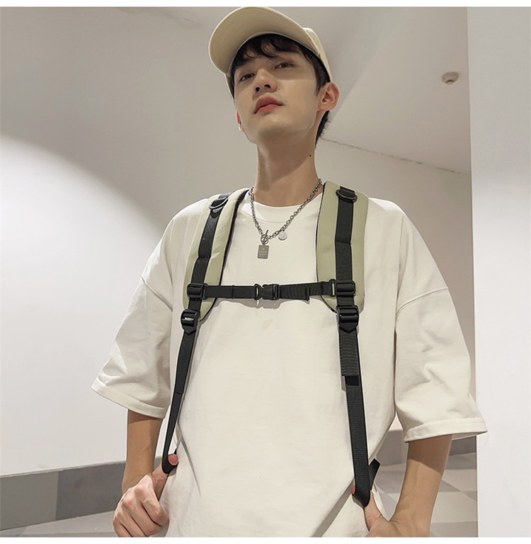 跨境2024新款男简约高中大学生双肩包女休闲大容量初中生旅行背包详情13