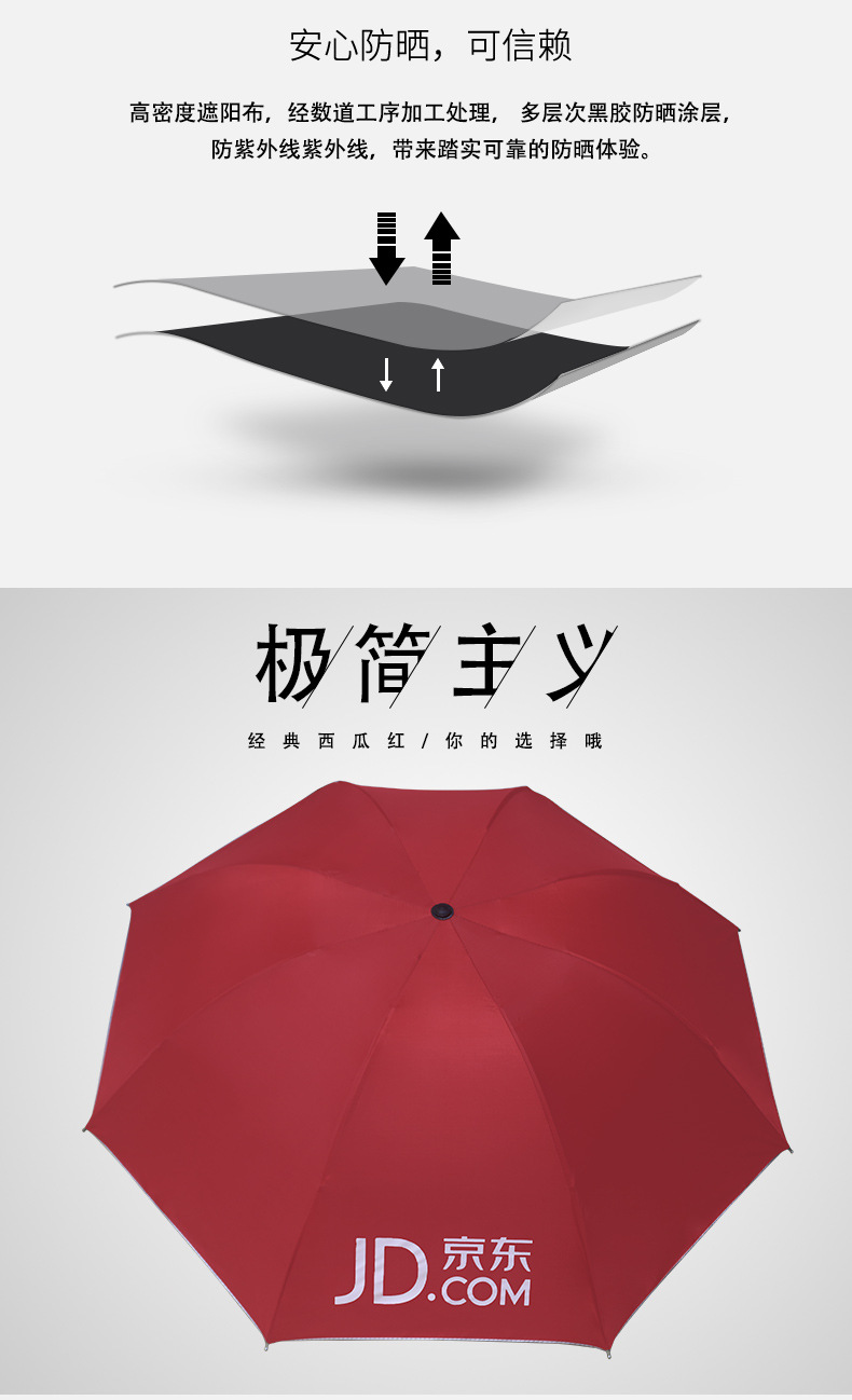 厂家雨伞批发定做广告伞创意图案印字大号折叠伞雨伞定制logo详情5