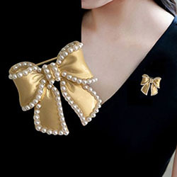 韩国新款高档珍珠胸针时尚风胸花水钻个性丝巾扣蝴蝶别针批发详情2