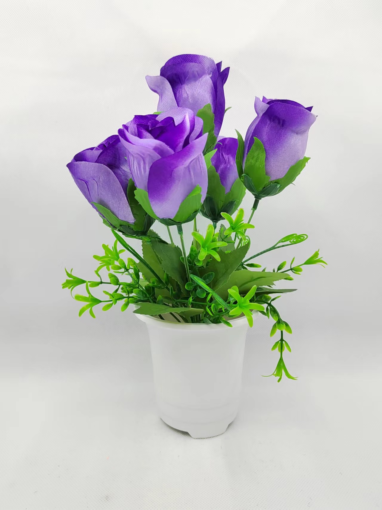 Hongsheng simulation craft furniture, rose simulation, potted flower integrated sales, home decoration pic 4