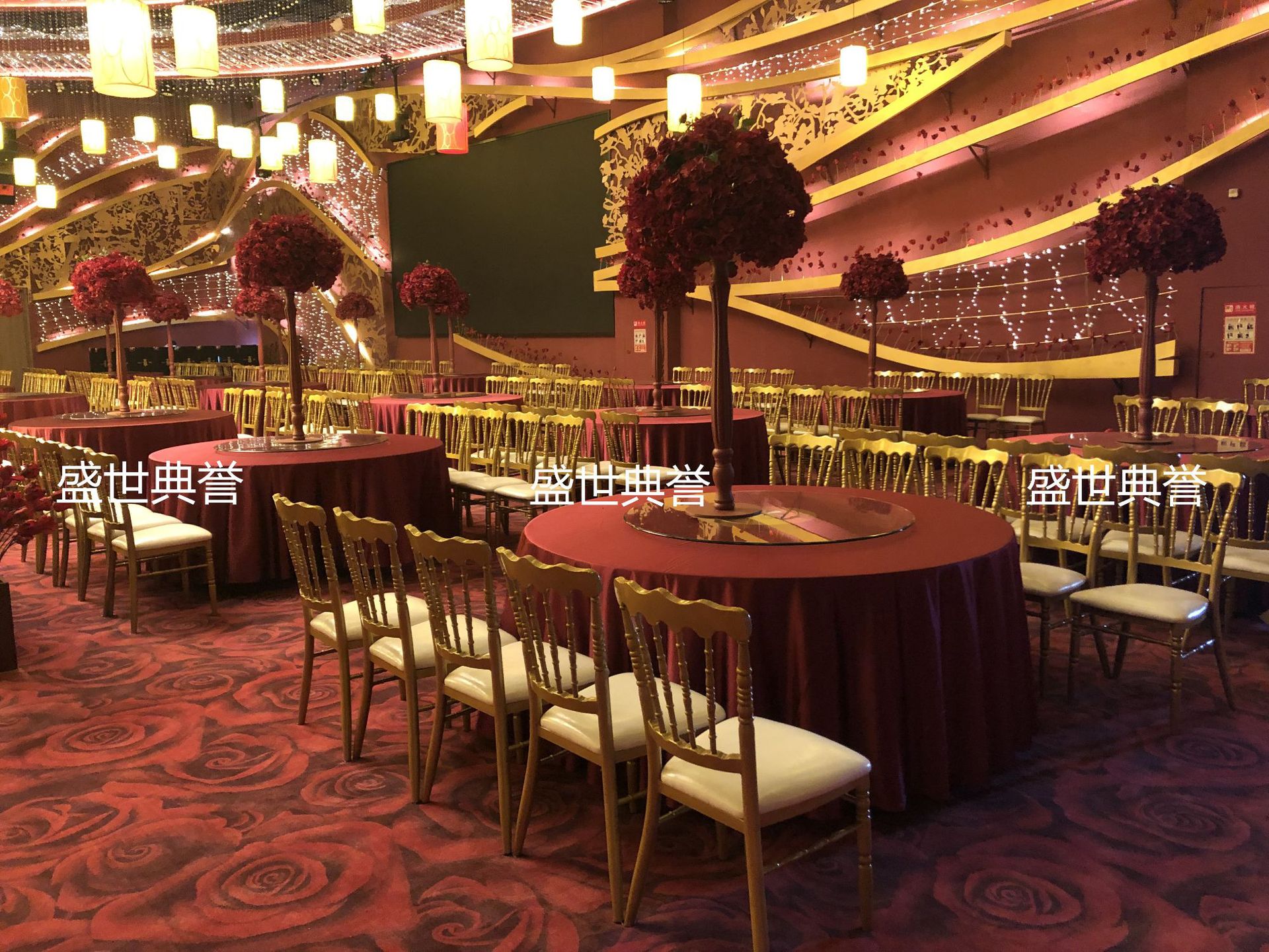 Ningbo star hotel banquet hall dining tables and chairs, banquet center catering furniture, theme wedding bamboo joint chairs, castle chairs pic 6