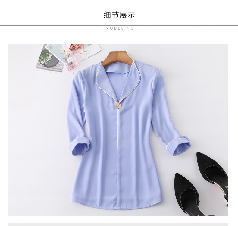 白色衬衫女中袖时尚气质夏季2024新款职业衬衣女小清新白领上班族详情18