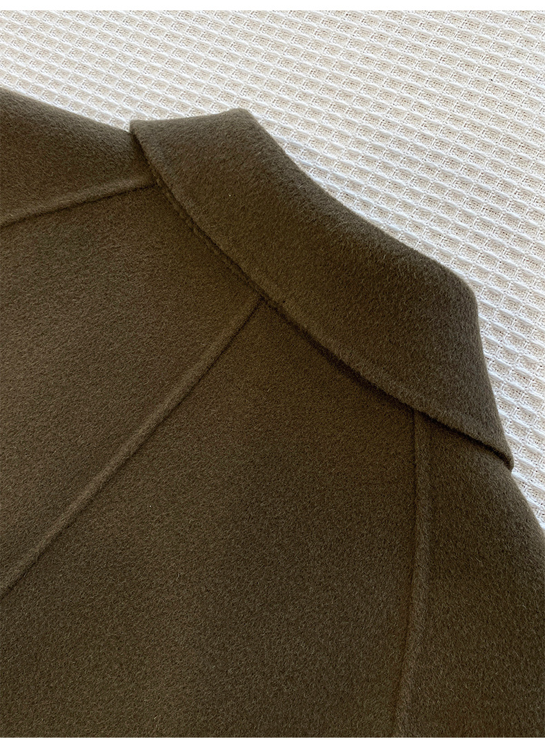 Q469 Dongdaemun Double-sided Cashmere Coat Korean version Autumn and Winter New Style Wool Tie suit collar woolen coat for women pic 79