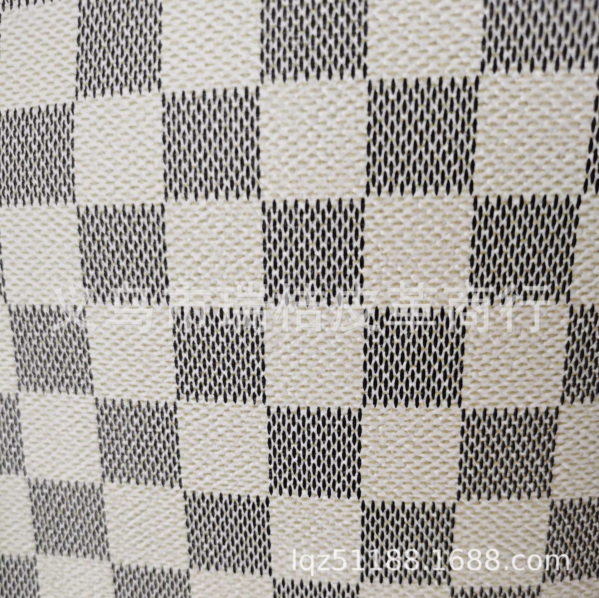 PVC printed grid, handbag leather pic 2