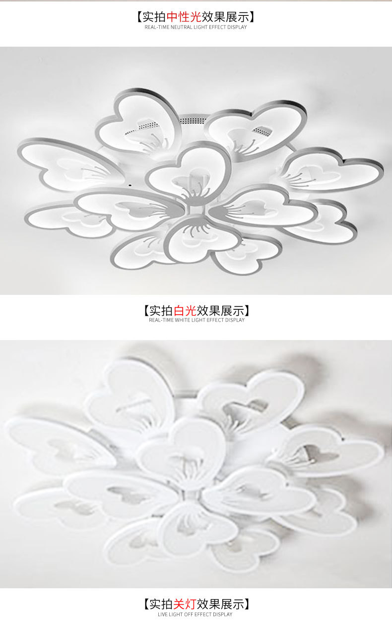Wholesale of Nordic postmodern ceiling lamps, living room lamps, led bedroom lamps and warm acrylic lighting fixtures pic 13