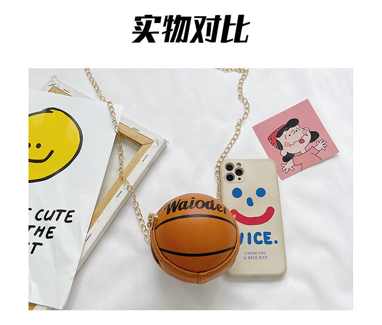 儿童包包新款蓝球零钱小包时尚女童迷你链条单肩斜挎包圆球包批发详情6