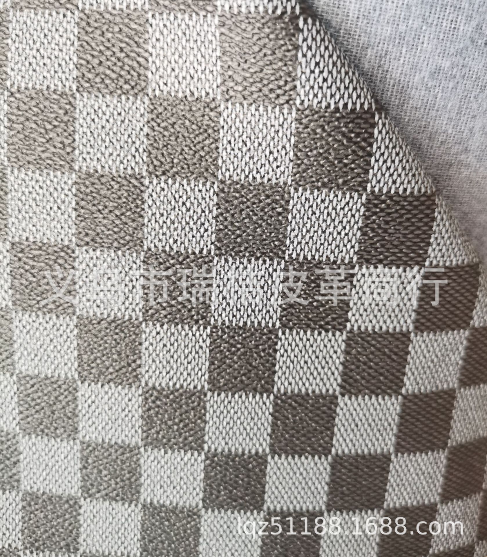 PVC printed grid, handbag leather pic 3