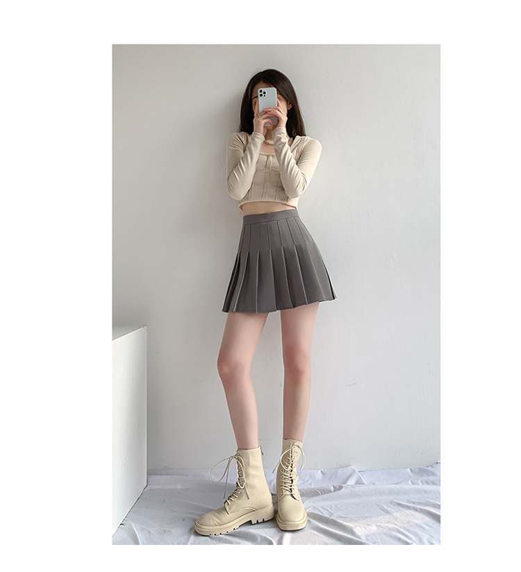 Pleated skirt for women, summer white short skirt, Japanese high-waisted, slimming, new autumn and winter jk plaid large A-line skirt pic 61