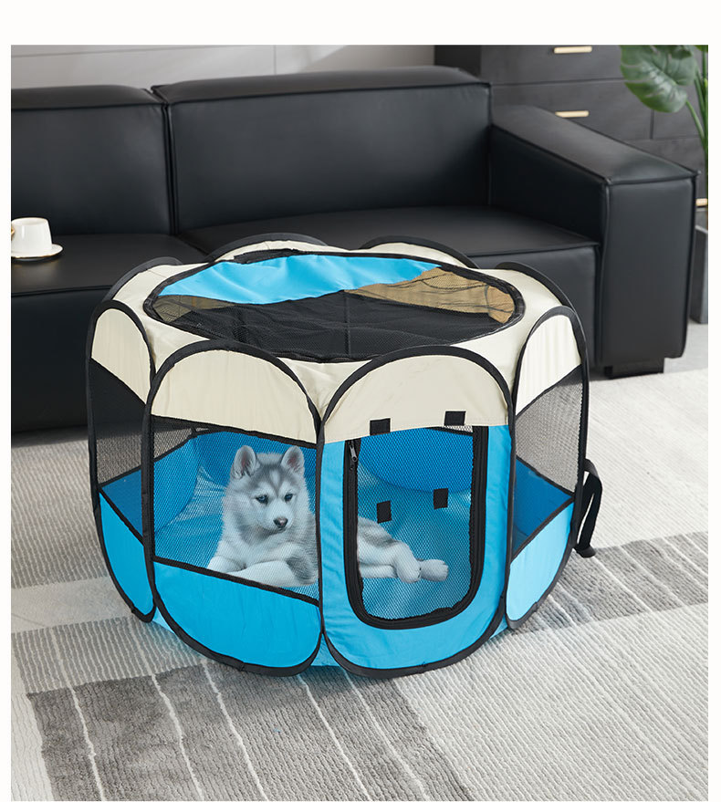 宠物八角笼可折叠狗笼防水牛津布宠物帐篷可拆洗耐抓狗狗猫咪产房详情12