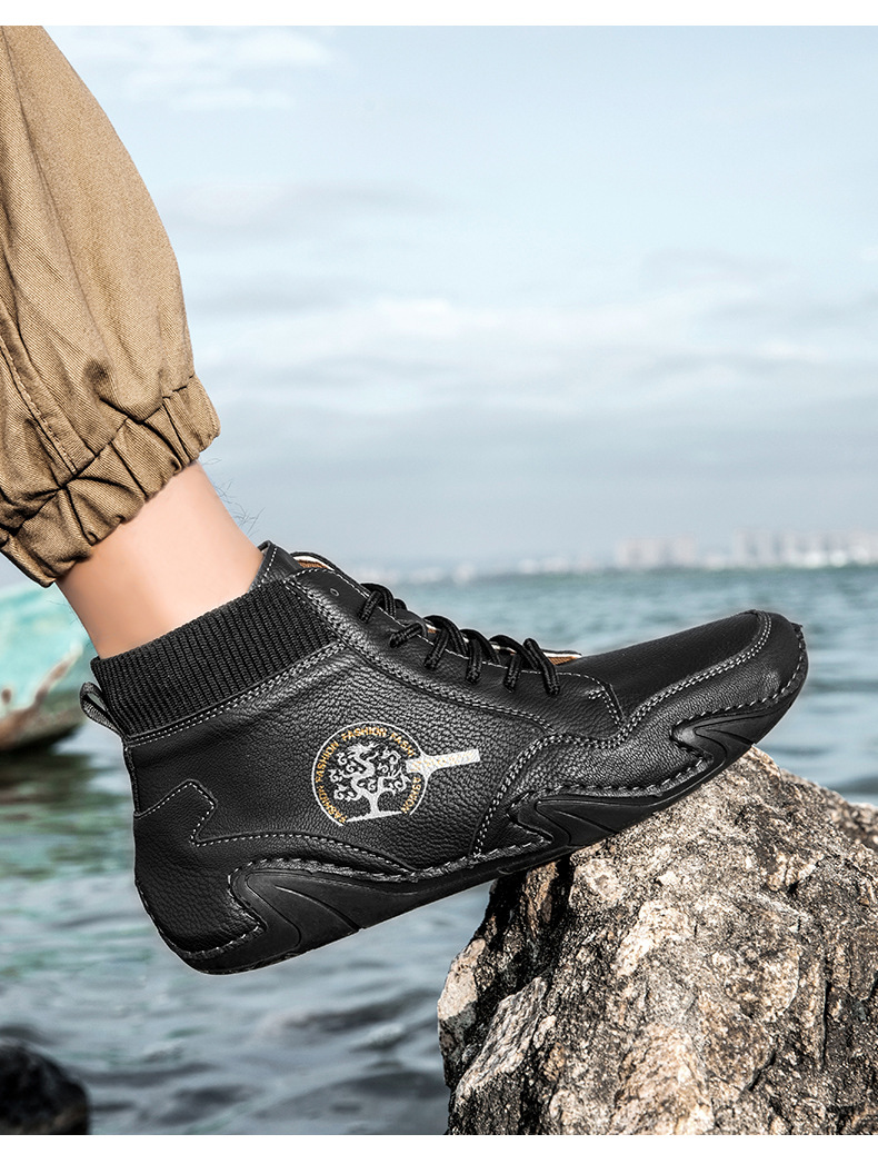 跨境爆款袜子口切尔西靴独立站大码男鞋高帮男士休闲鞋子马丁靴详情28