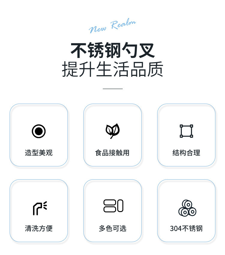 卡通304不锈钢儿童餐具套装叉勺盒 圆柄可爱图案生日礼物礼品套装详情2