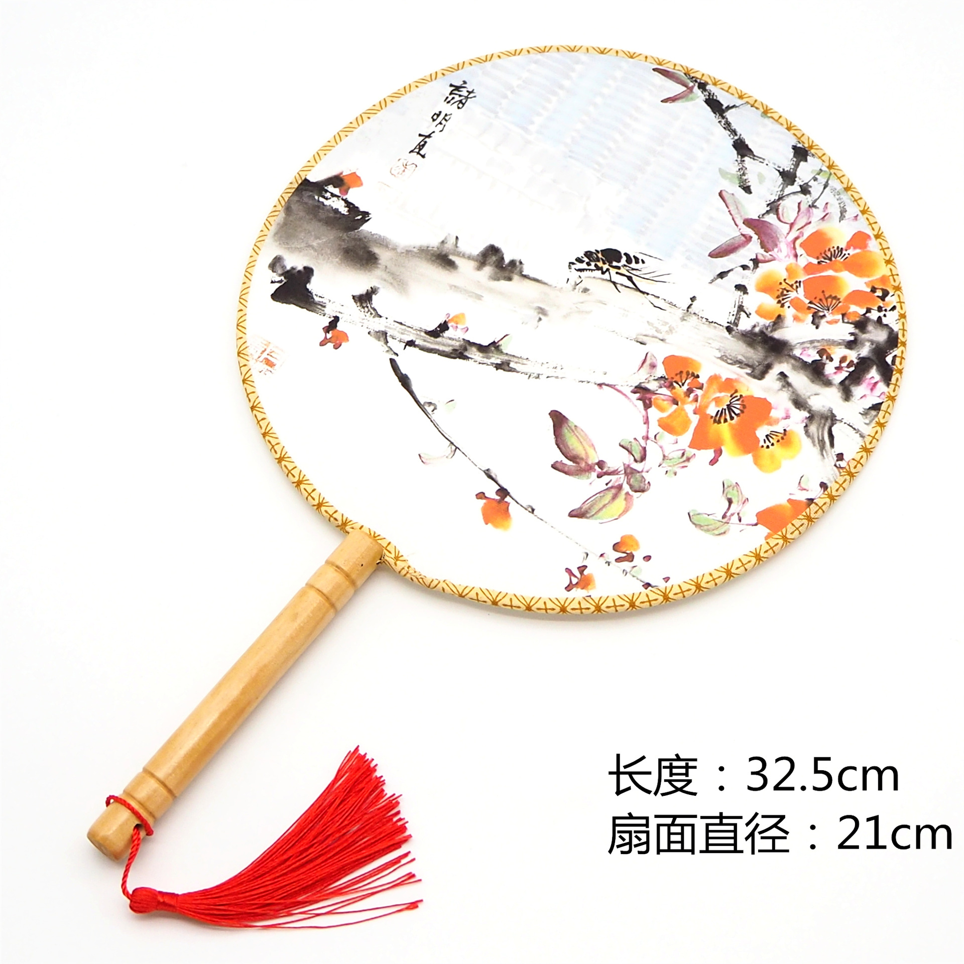 High-quality ancient-style palace fans, round fans, Chinese-style fans, maid fans, wooden-handled cloth fans, Hanfu, and round fans are selling well in scenic spots pic 2