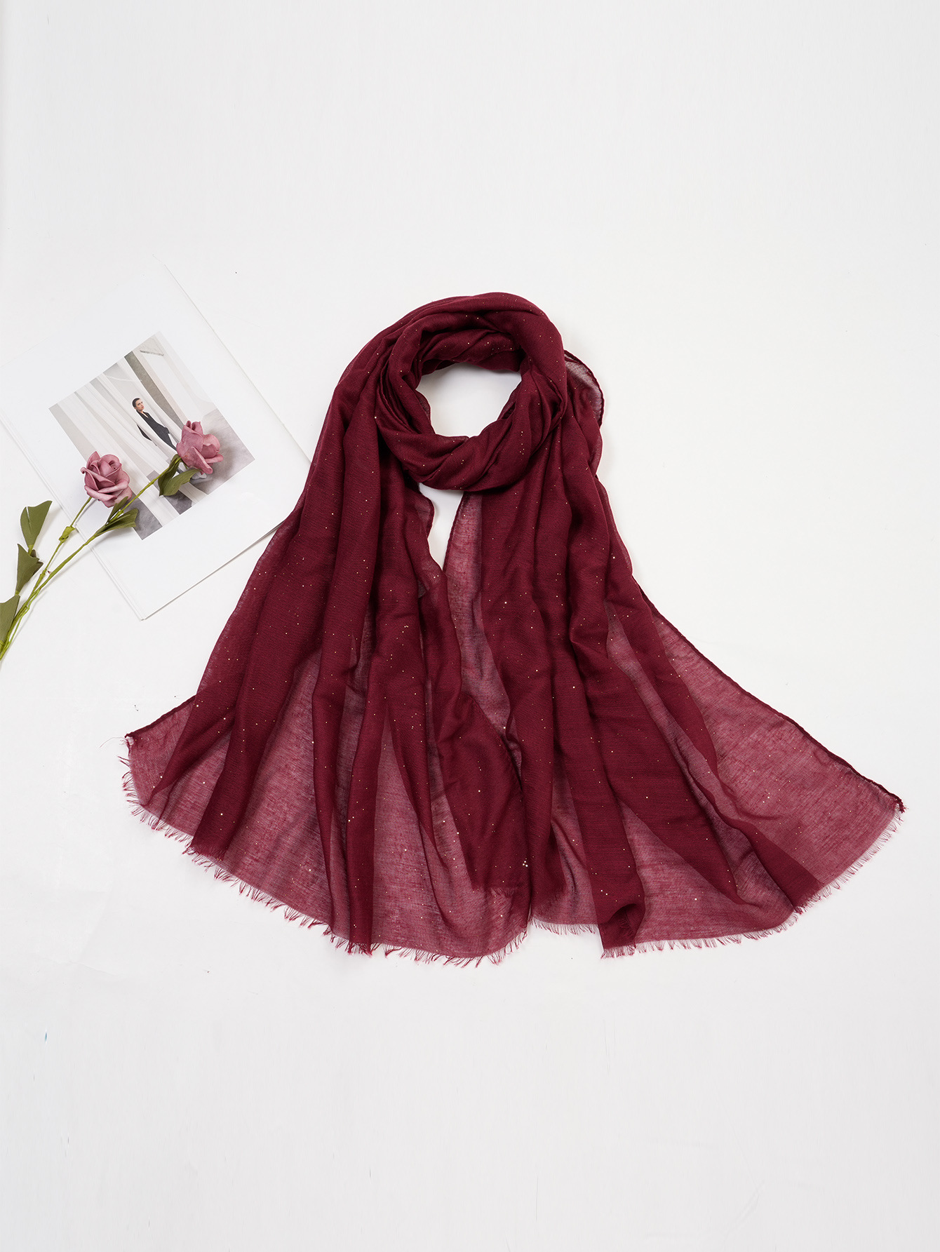 一件代发 春夏跨境新款单色彩色巴厘纱防晒围巾 时尚纯色披肩丝巾详情8