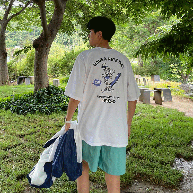 【清仓】纯棉短袖T恤男夏季韩版潮流卡通印花百搭半袖圆领体恤打详情2