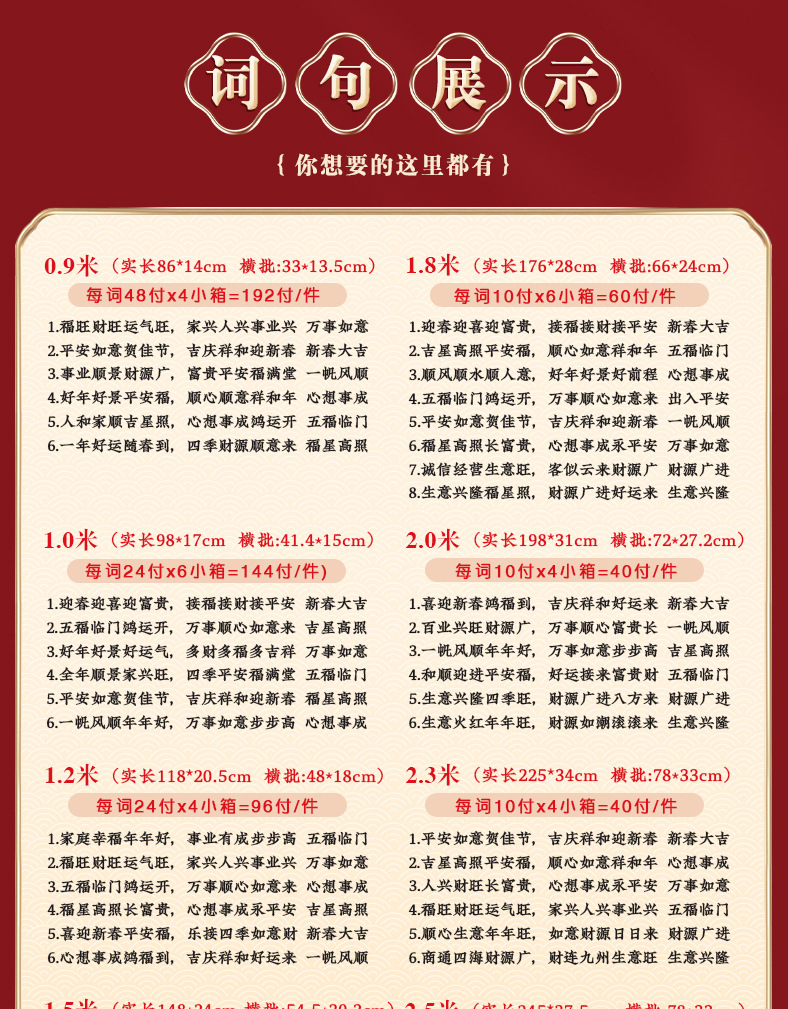 2025年新款加厚绒布高档春联自带全背胶新春节对联过年大门联批发详情4