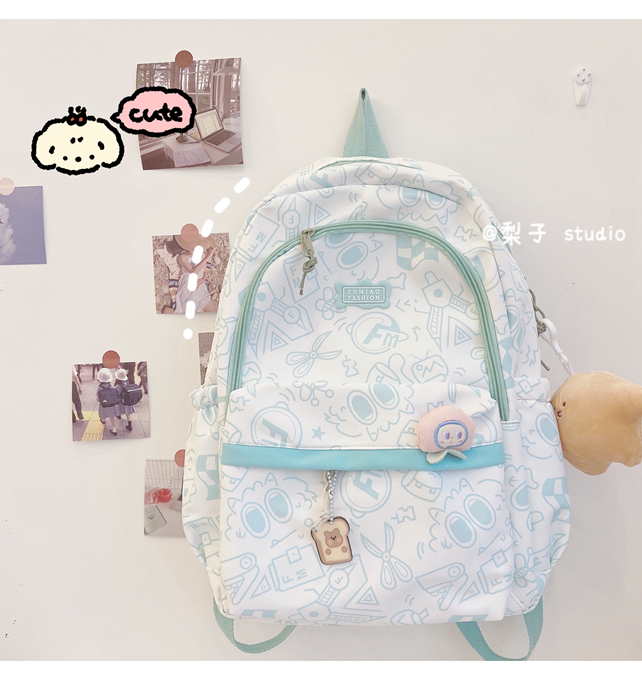 Japanese-style schoolbag for girls, Instagram, niche Harajuku graffiti design backpack, large-capacity backpack for junior high school, senior high school and college students pic 20