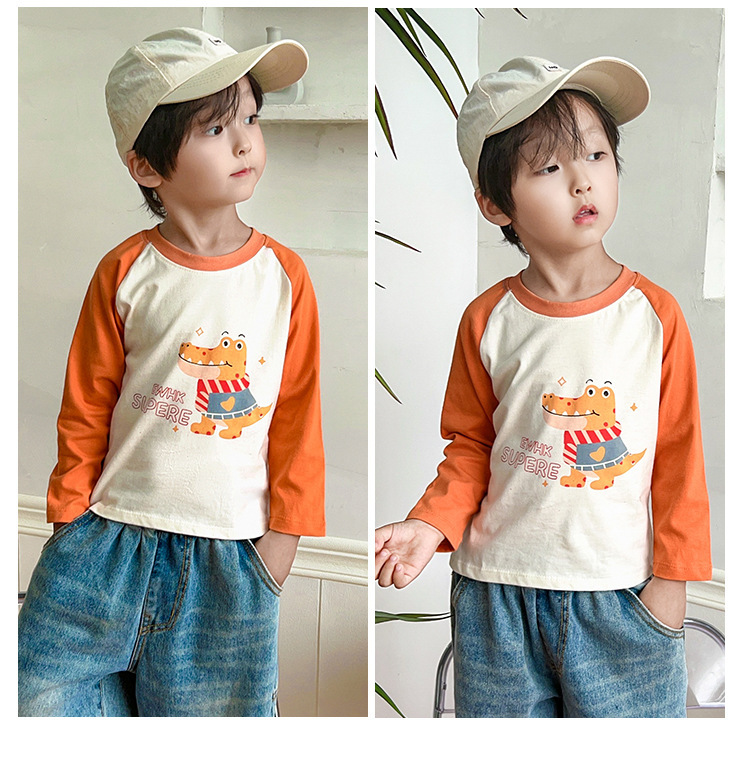 新款儿童t恤100%棉男童上衣长袖单件女宝a类纯棉衣服卡通潮童详情18