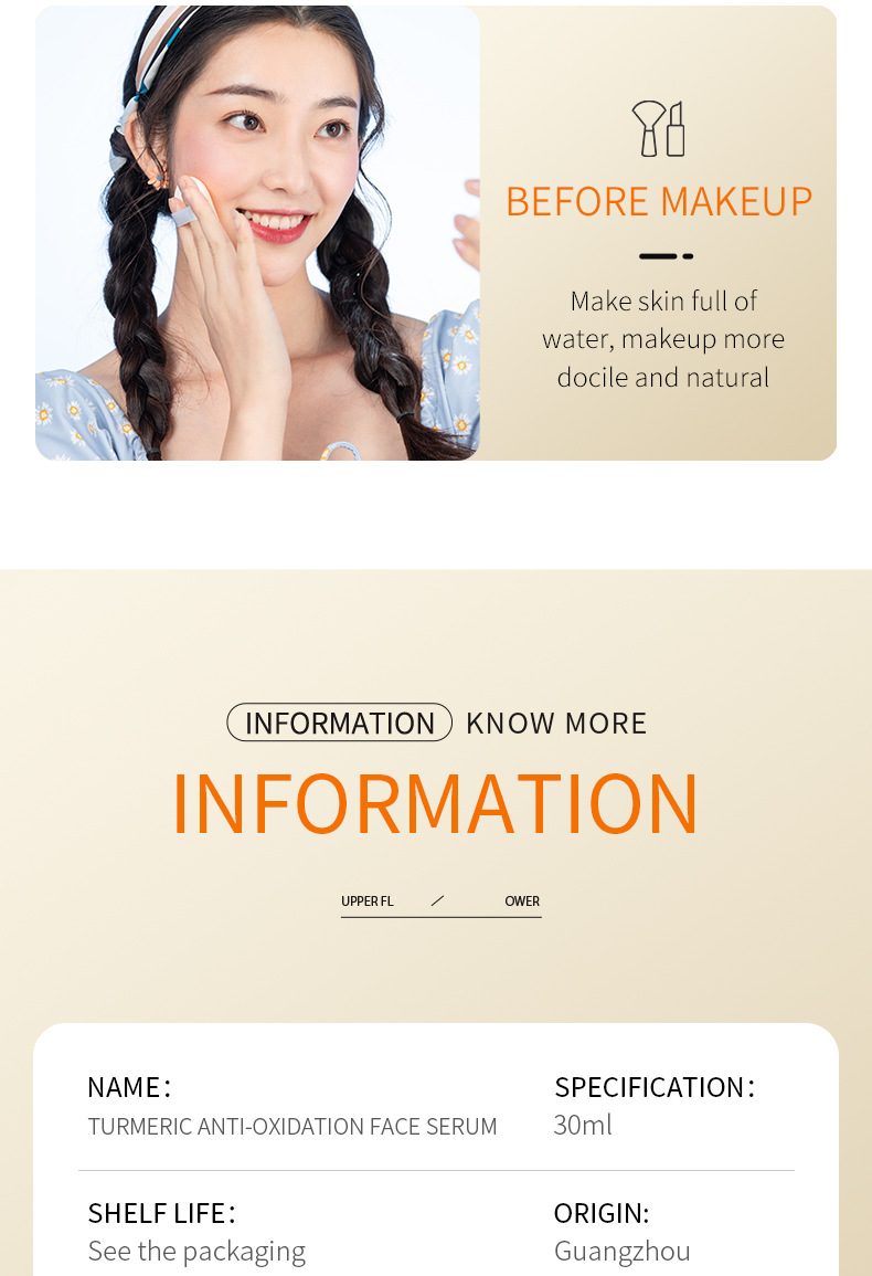 Full English Turmeric Essence SADOER Antioxidant Moisturizing Essence 30ml Cross-border export factory wholesale pic 11