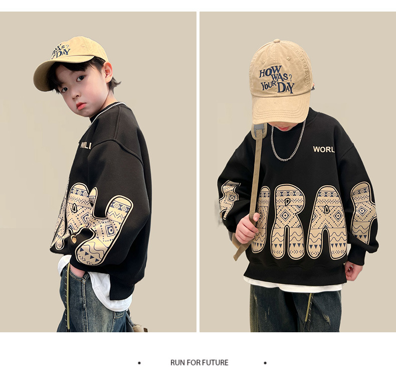 The new 2025 children's spring and autumn sweatshirt from Zhongda Tong is so stylish and trendy pic 19
