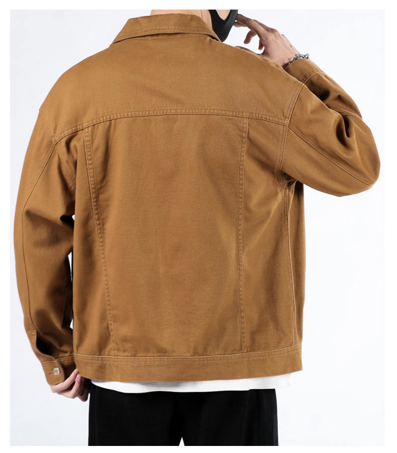 2023年秋季新款牛仔外套男士宽松潮牌帅气牛仔衣纯棉男工装夹克潮详情10