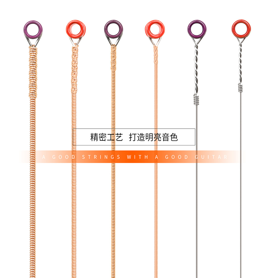 Shuffle民谣吉他弦SM11磷铜色红铜琴弦一套6根弦木吉他套弦批发详情6