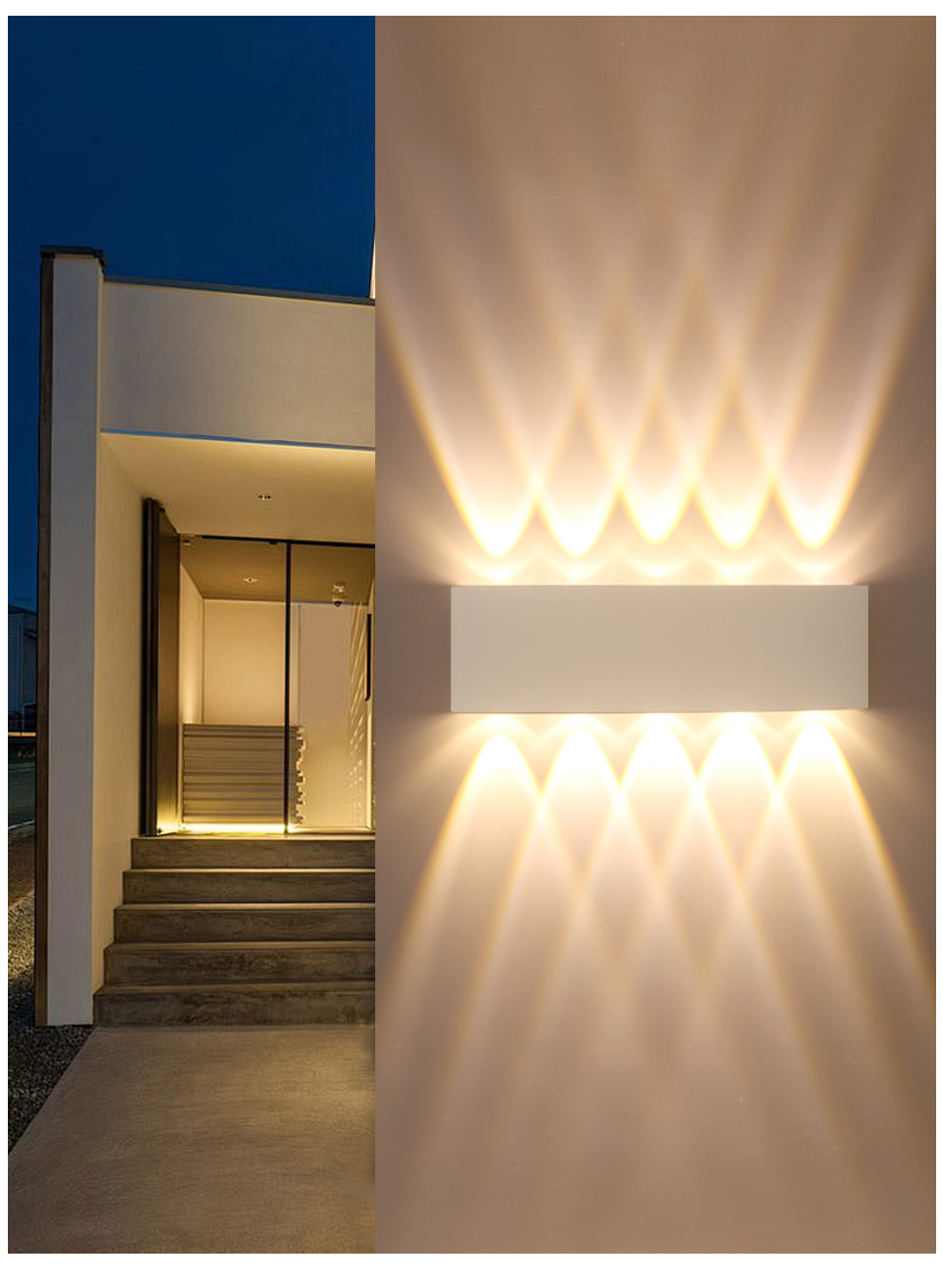 مصابيح المناظير الخارجية (LED)، ومصابيح المناظير البيضاء (LED) في المناظير البيضاء المضادة للماء، تدفئة عبر ممرات الحدائق الخارجية pic 8