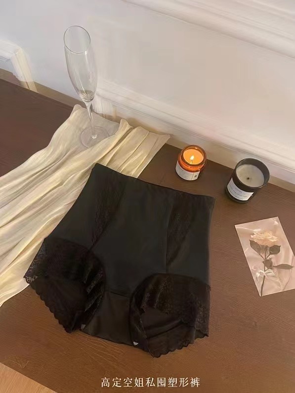 院线专供生物陶瓷收腹美体内裤缎面无痕高腰提臀透气女式三角裤详情2