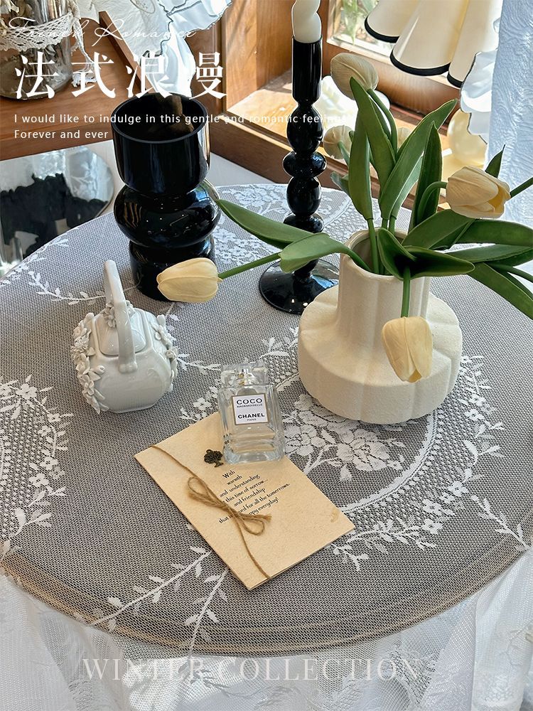 Amazon lace French court tablecloth with ruffled edge patchwork, cross-border retro high-end new tablecloth on Xiaohongshu pic 6