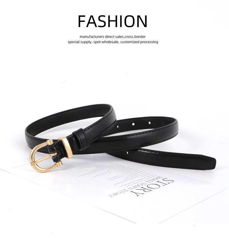 复古皮带女士时尚百搭装饰细腰带ins风简约黑色休闲牛仔裤裤带潮详情22
