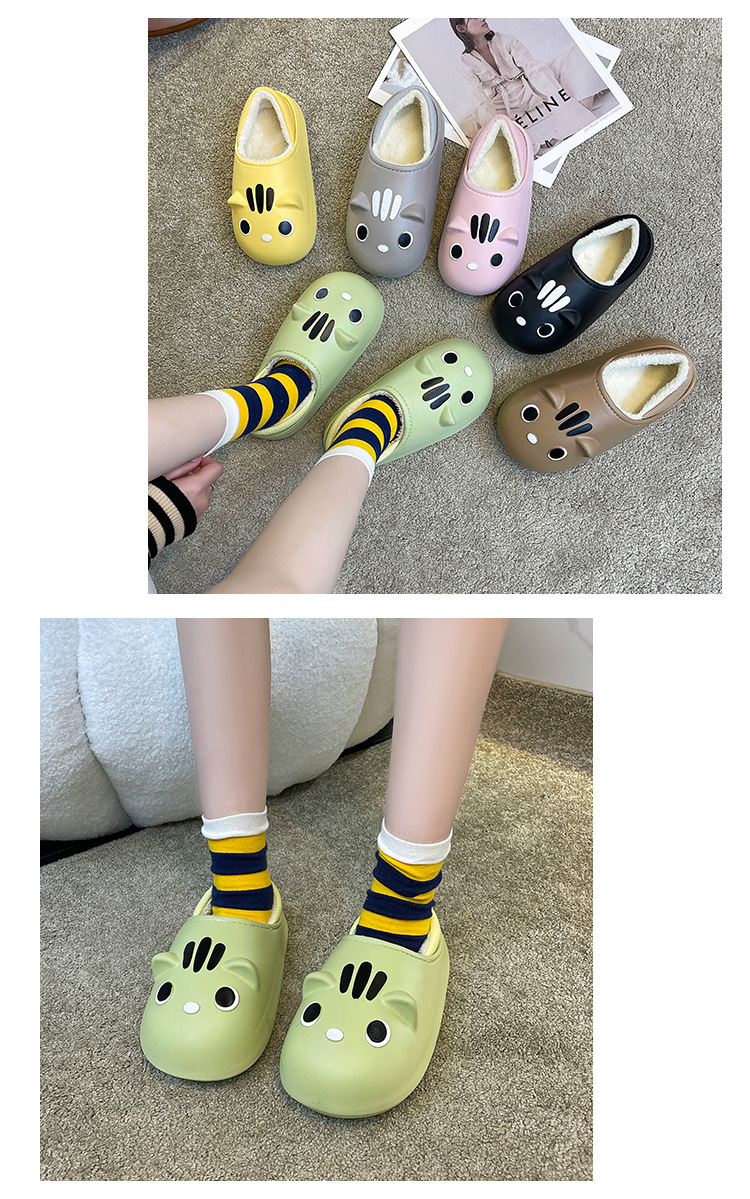 防水棉拖鞋女冬季家居室内防滑毛拖加绒拖鞋包跟厚底棉鞋男士批发详情11