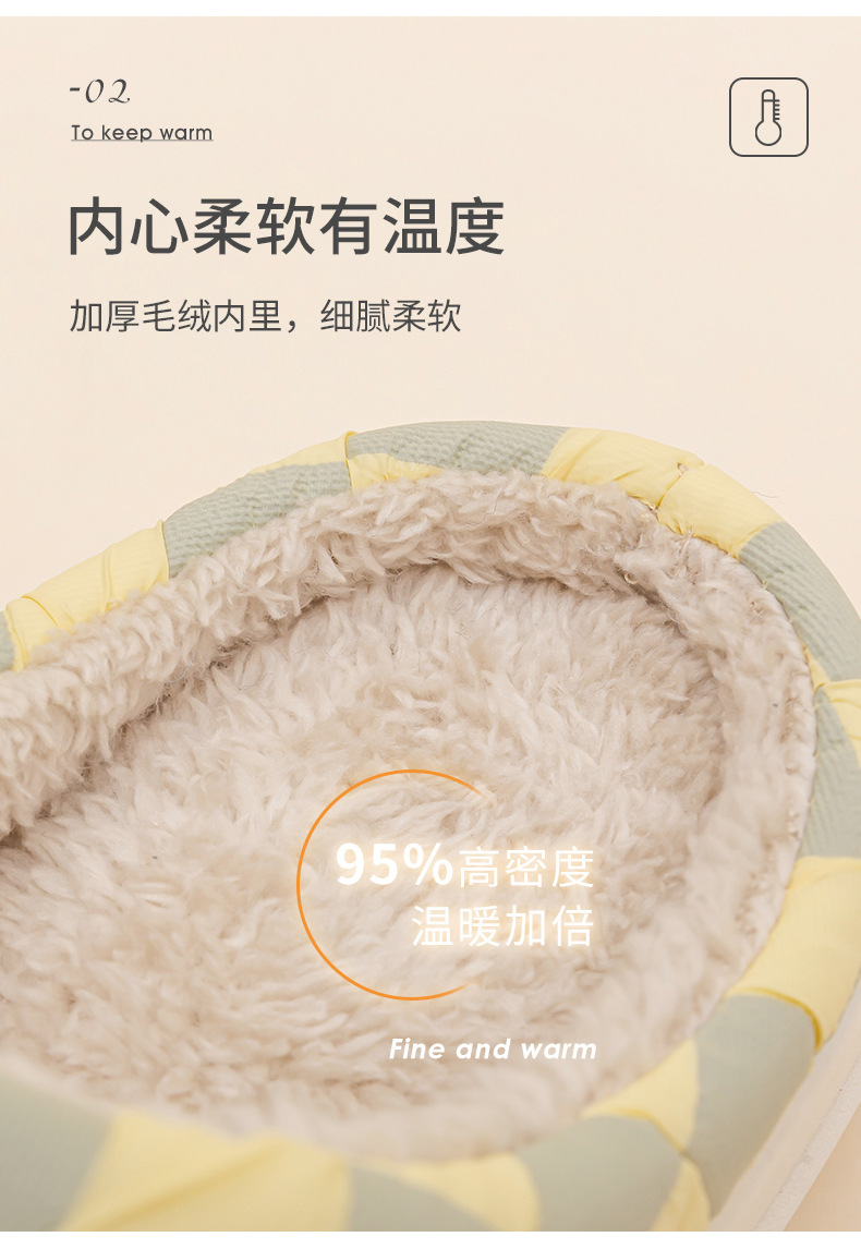 棉拖鞋女冬季简约厚底情侣室内居家保暖防滑防水踩屎感棉拖鞋男士详情5