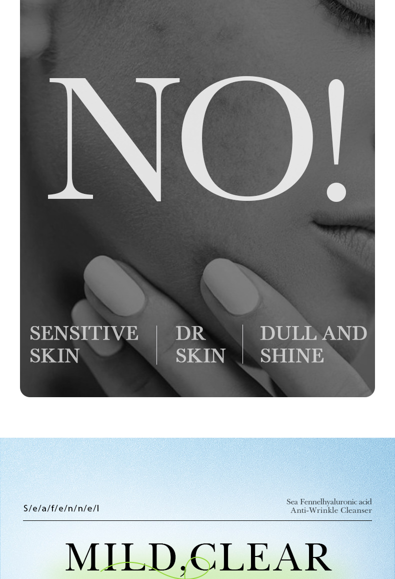 Cross-border foreign trade BIOAOUA Sea Fennel Hyaluronic Acid Anti-Wrinkle Facial Cleanser Hydrating and Moisturizing Gentle Oil-Control Facial Cleanser pic 3