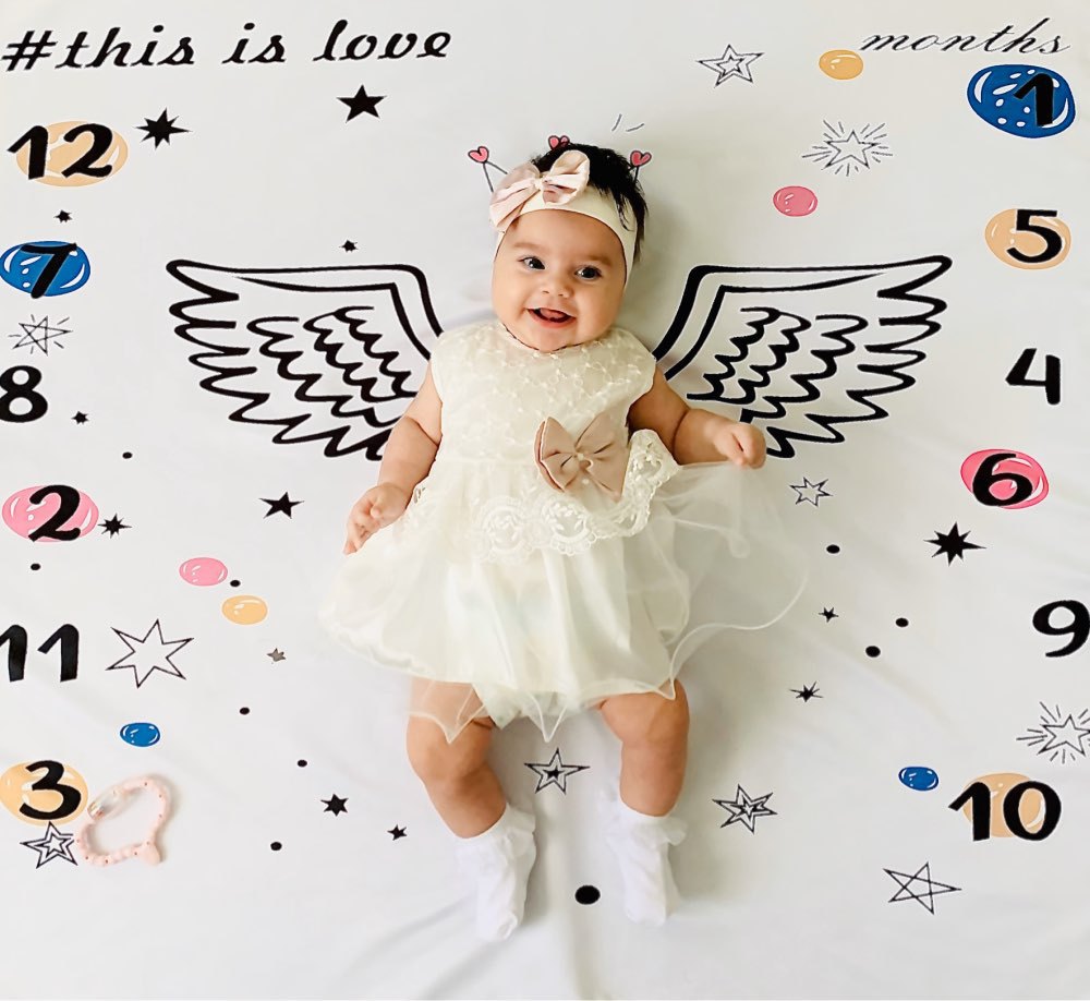 Baby milestone month photography background cloth, baby creative digital photography blanket background cloth, photography props pic 9