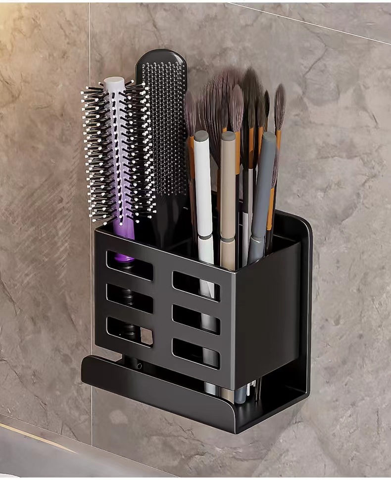 浴室梳子置物架卫生间免打孔壁挂厕所化妆品刮胡刀牙刷牙膏收纳筒详情16