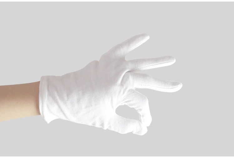 White gloves, thick pure cotton cultural play work gloves, etiquette white pure cotton gloves, Sweat shield thin cotton gloves pic 17